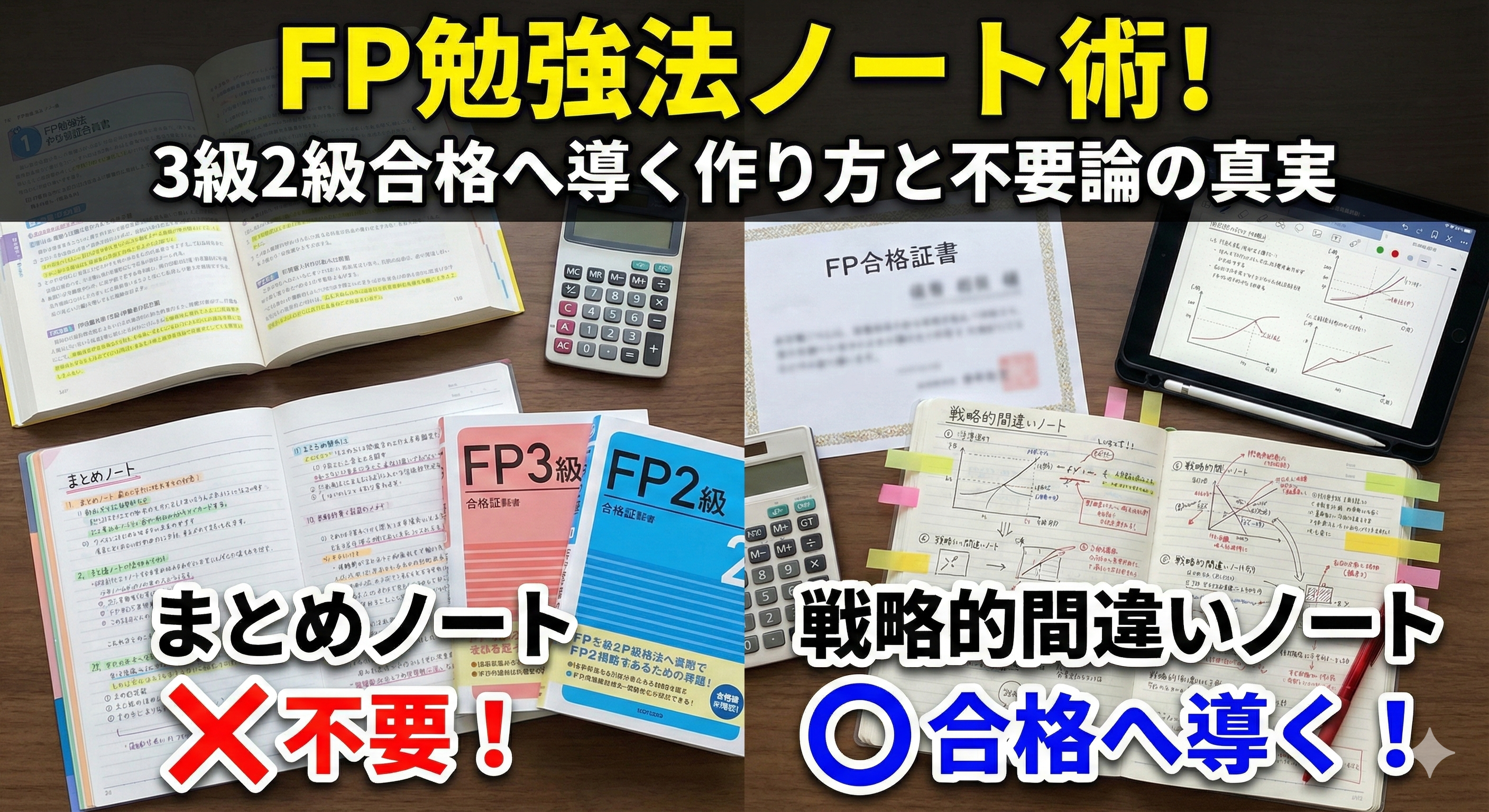 FP試験を受けるためのノートづくりを象徴した内容