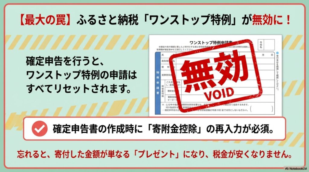 確定申告を行うとふるさと納税のワンストップ特例が無効になることへの注意喚起