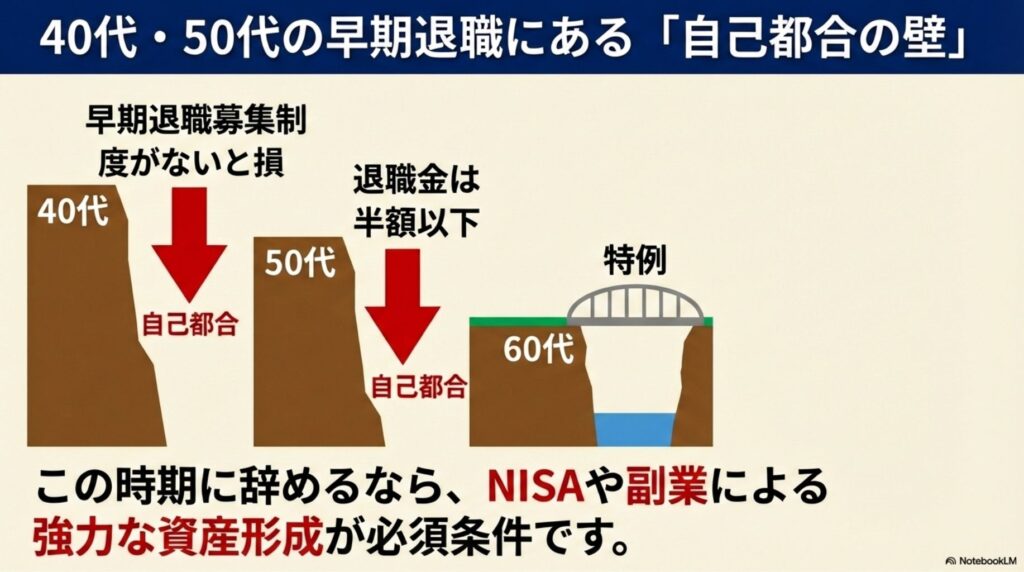 40代・50代の早期退職による自己都合の壁