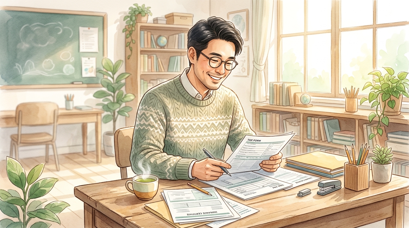 教員の年末調整の書き方完全ガイド！保険料控除や共済をFP解説 アイキャッチ