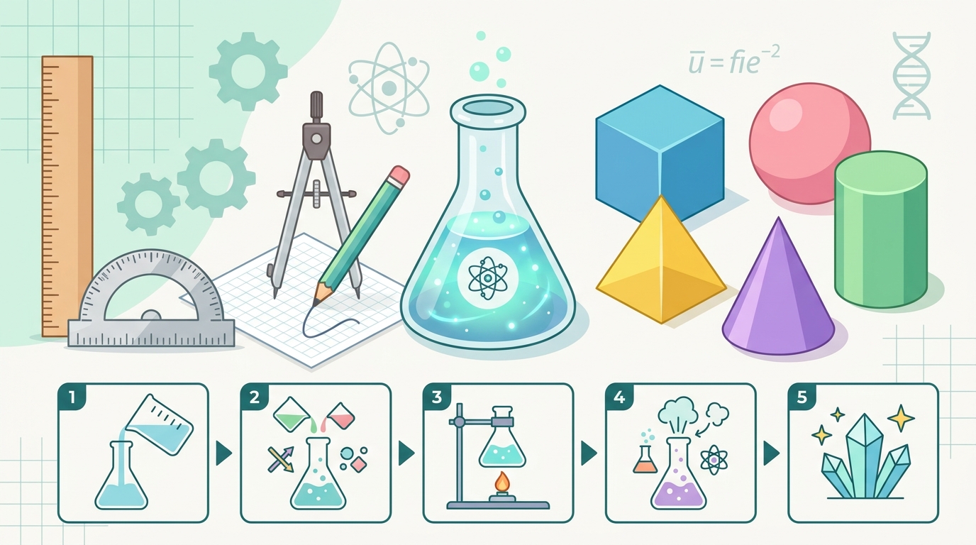理科実験手順と数学の類題解説表を作成するプロンプト