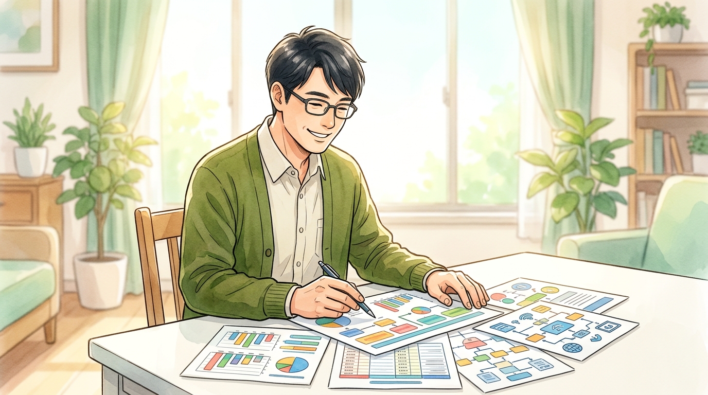 FPや簿記・IT資格を学び学校業務や家計管理に活かすイメージ