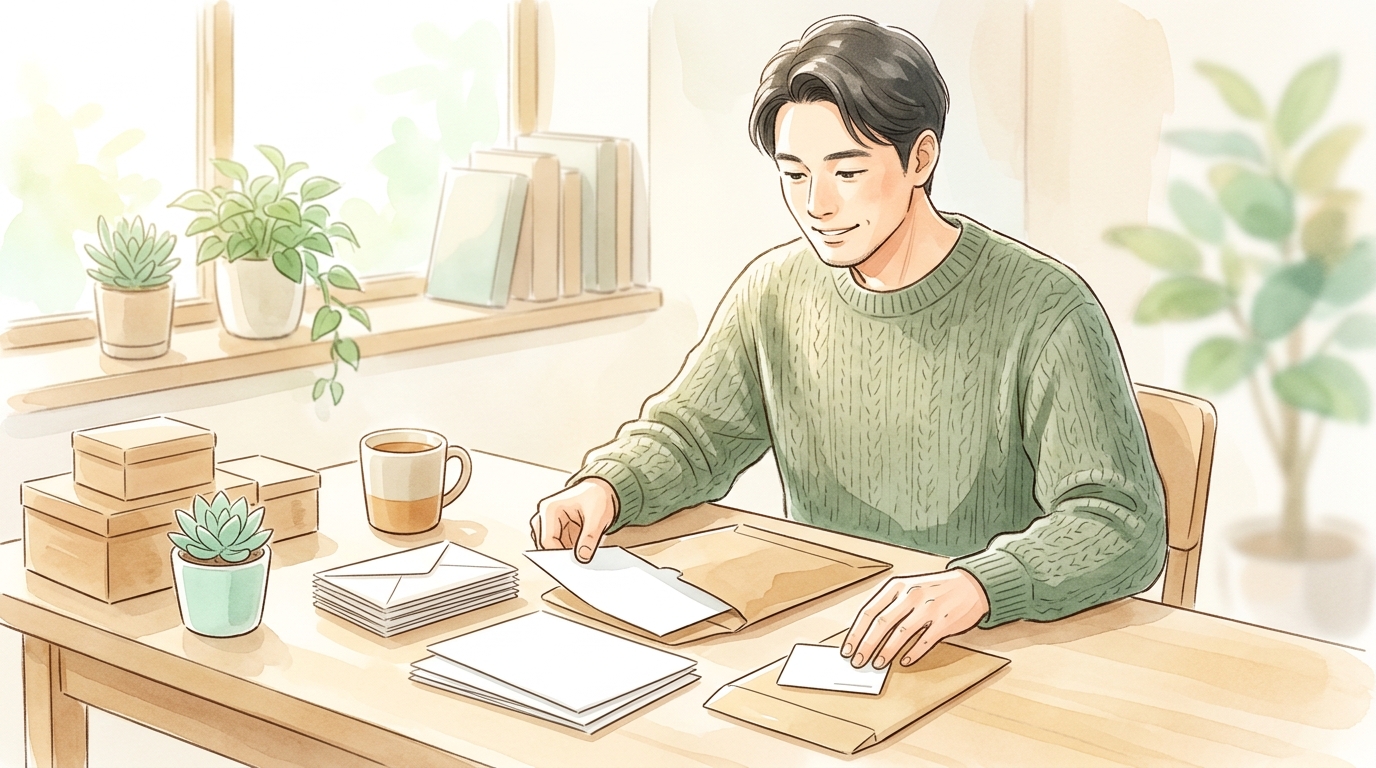 学校へ行かずに郵送で退職書類や私物をやり取りするイメージ