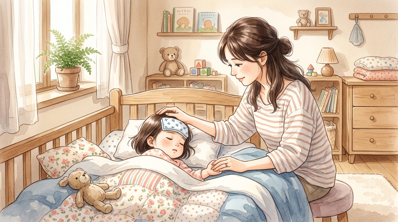 子の看護休暇を活用して家族に寄り添う教員のイメージ