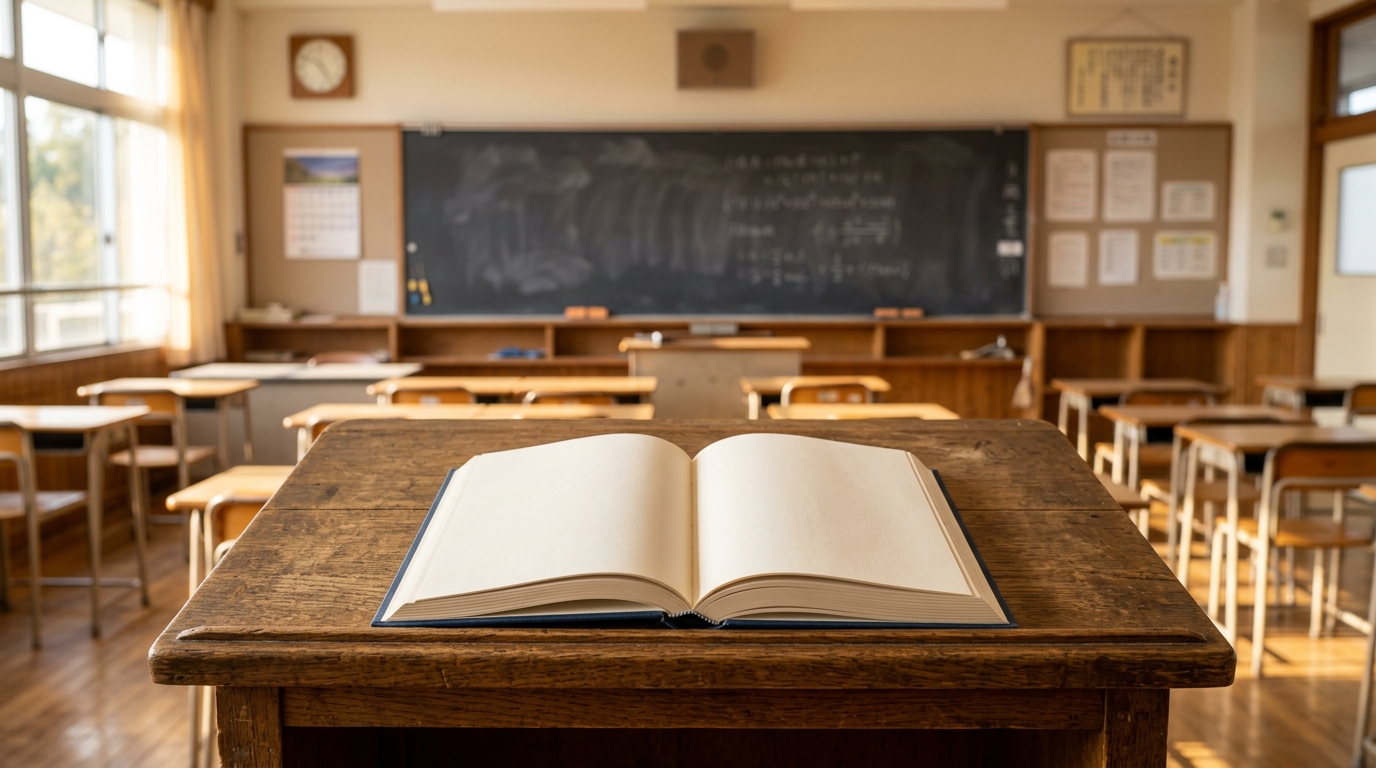教室の教卓に置かれた学級経営のおすすめ本